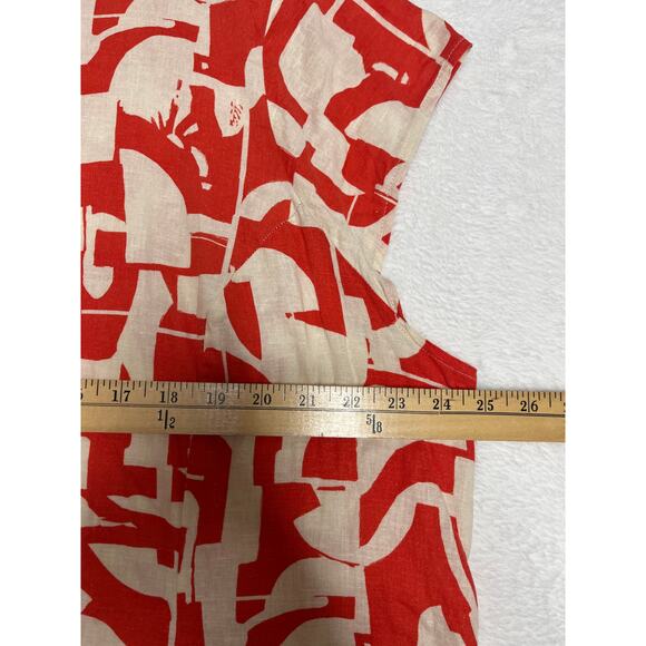 Universal Standard Orange Cream Geo Print Hi Low Skirt sz L (22-24) - Picture 9 of 10